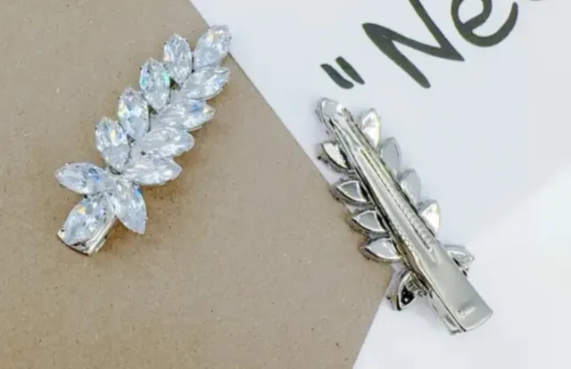 2 clips para el pelo de diamantes de imitación