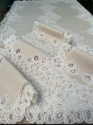 Lote 6 Piezas Religiosas Encaje Richelieu