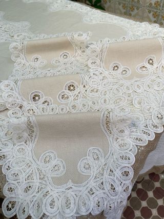 Lote 6 Piezas Religiosas Encaje Richelieu