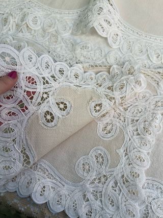 Lote 6 Piezas Religiosas Encaje Richelieu