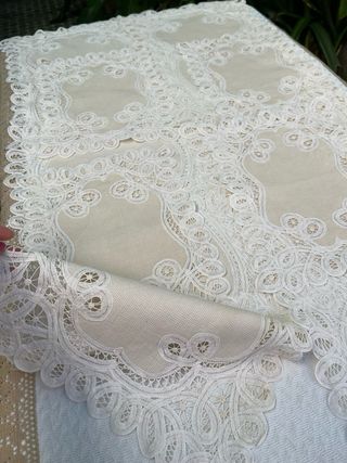 Lote 6 Piezas Religiosas Encaje Richelieu