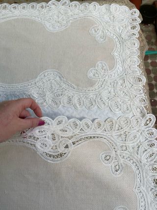 Lote 6 Piezas Religiosas Encaje Richelieu