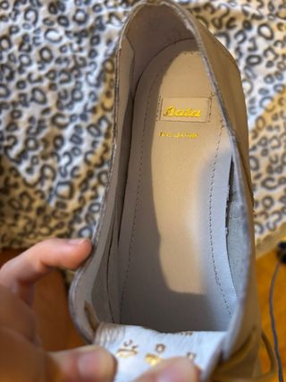 Scarpe stringate in pelle color grigio/avorio