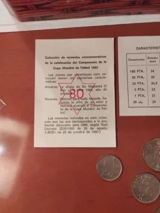 Monedas Conmemorativas Mundial Fútbol 1982