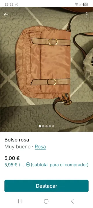 Bolso rosa con hebillas y mochila