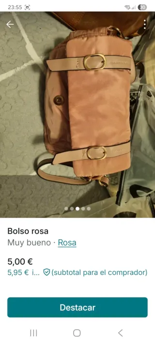 Bolso rosa con hebillas y mochila