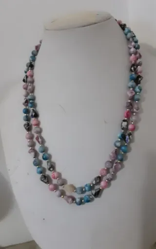 Collana lunga perline multicolor