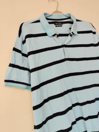 Polo Massimo Dutti Rayas Azul Talla XXL