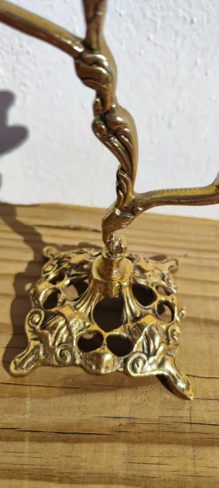 Candelabro Bronce Antiguo 3 Velas Dos 35€