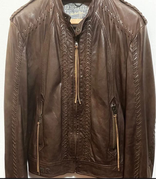 Cazadora Replay in pelle marrone vintage