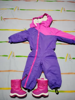 Conjunto nieve mono + botas niña