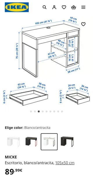 Escritorio Ikea Micke Blanco