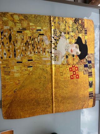 Foulard Il Bacio Klimt Oro Multicolore Nuovo