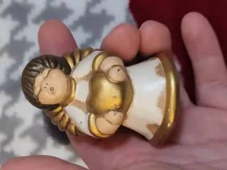 Statuetta Angelo Thun Ceramica Bianco Oro