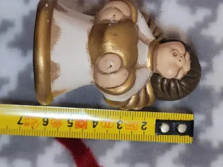 Statuetta Angelo Thun Ceramica Bianco Oro