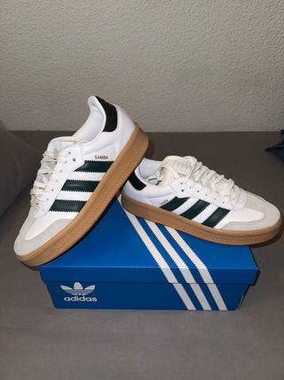 Adidas Samba Blancas y Verdes Talla 41 1/3