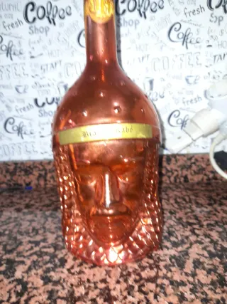 Botella Antigua Cara Guerrero Naranja