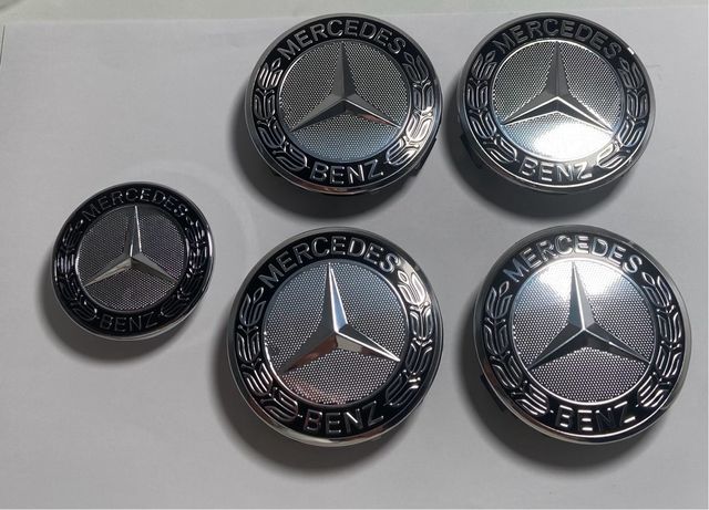 Pack Emblema Capot Tapabujes Mercedes negro plata