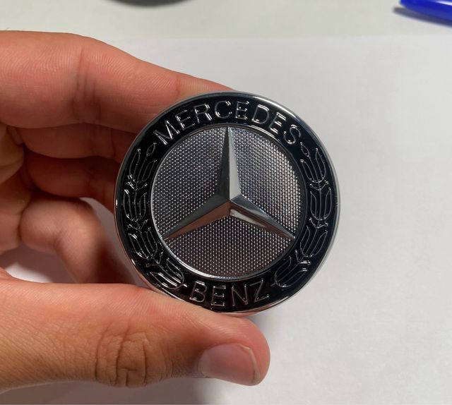Pack Emblema Capot Tapabujes Mercedes negro plata