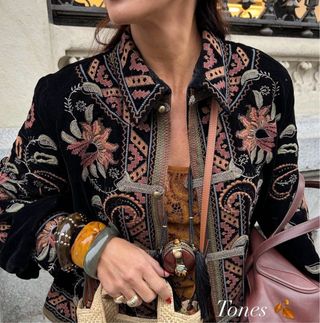 Chaqueta bordada terciopelo Zara colecvion T/M