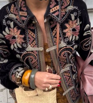 Chaqueta bordada terciopelo Zara colecvion T/M