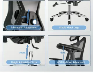 Silla de oficina ergonómica negra