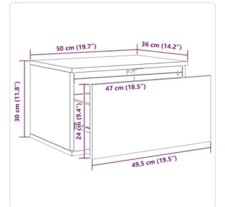 Mesita de noche flotante con LED. En Hda del Álamo