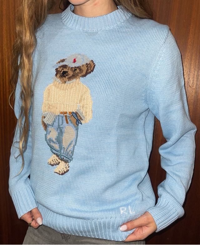 Jersey Polo Ralph Lauren Oso Azul Claro