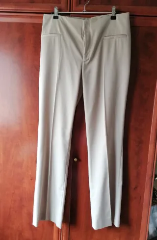 Pantalón vestir mujer beige T.38 Nuevo
