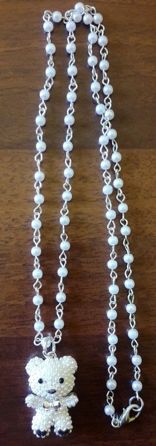 Collana lunga con orsacchiotto orsetto di perline