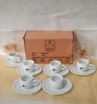 Set 6 Tazzine Caffè Piattini Danesi di Royal Mason