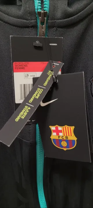 Chaqueta FC Barcelona Nike Negra y Turquesa