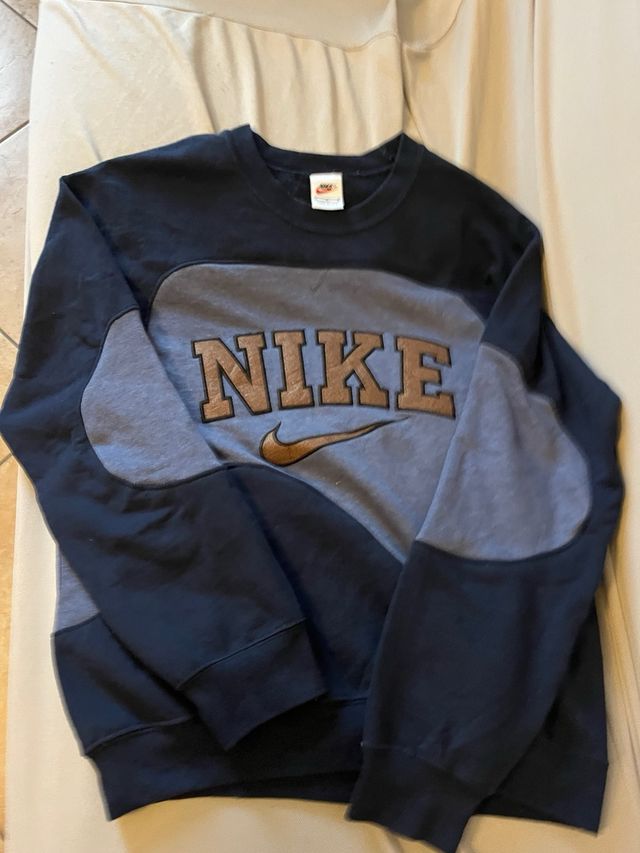 Felpa Nike Vintage blu scuro e grigio-blu