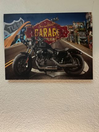 Quadro Decorativo Moto Garage Tulsa