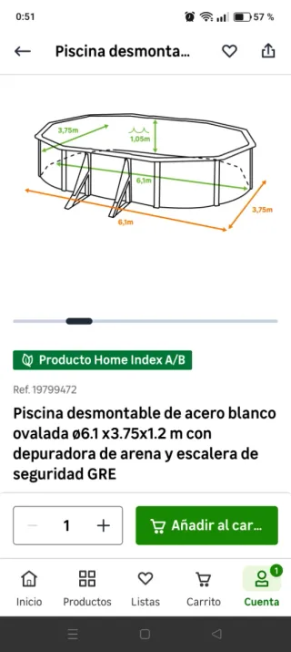 Piscina desmontable metal/plástico de lona