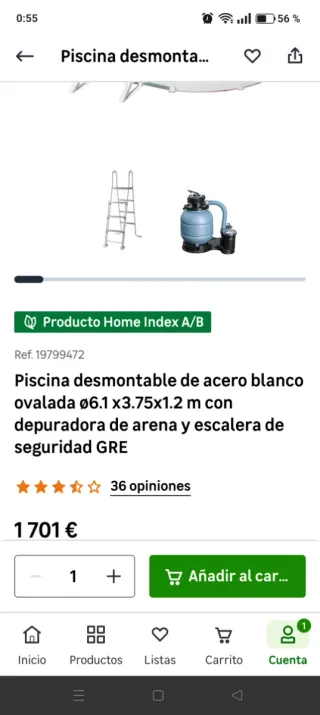 Piscina desmontable metal/plástico de lona