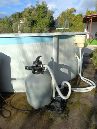 Piscina desmontable metal/plástico de lona