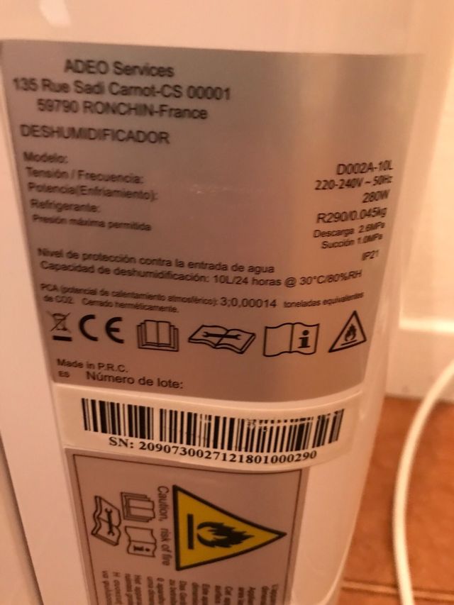 Desumidificador 10L/dia Branco