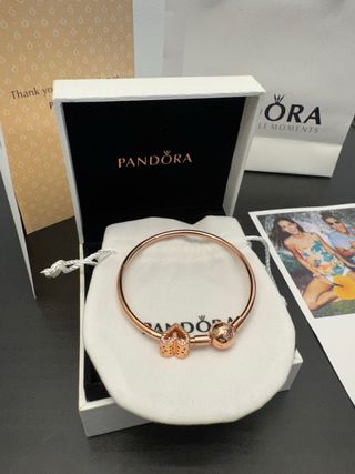 Pulsera Pandora Corazón Oro Rosa