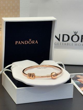 Pulsera Pandora Corazón Oro Rosa