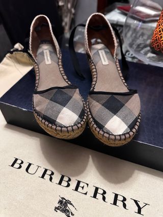 Alpargatas Burberry Check Mews Lino Beige/Negro