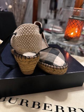 Alpargatas Burberry Check Mews Lino Beige/Negro