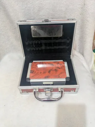 Set de maletines doble nacarado plateado