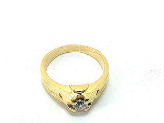anillo oro 18k con piedra con circonita