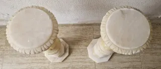 lote 2 pedestales de marmol alabastro sobre 1930