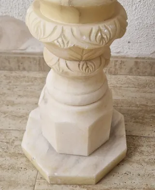 lote 2 pedestales de marmol alabastro sobre 1930