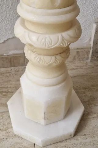 lote 2 pedestales de marmol alabastro sobre 1930