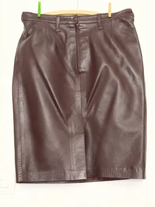 Falda de CUERO vintage marrón