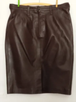 Falda de CUERO vintage marrón