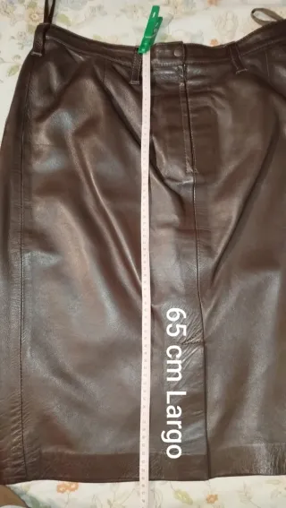Falda de CUERO vintage marrón